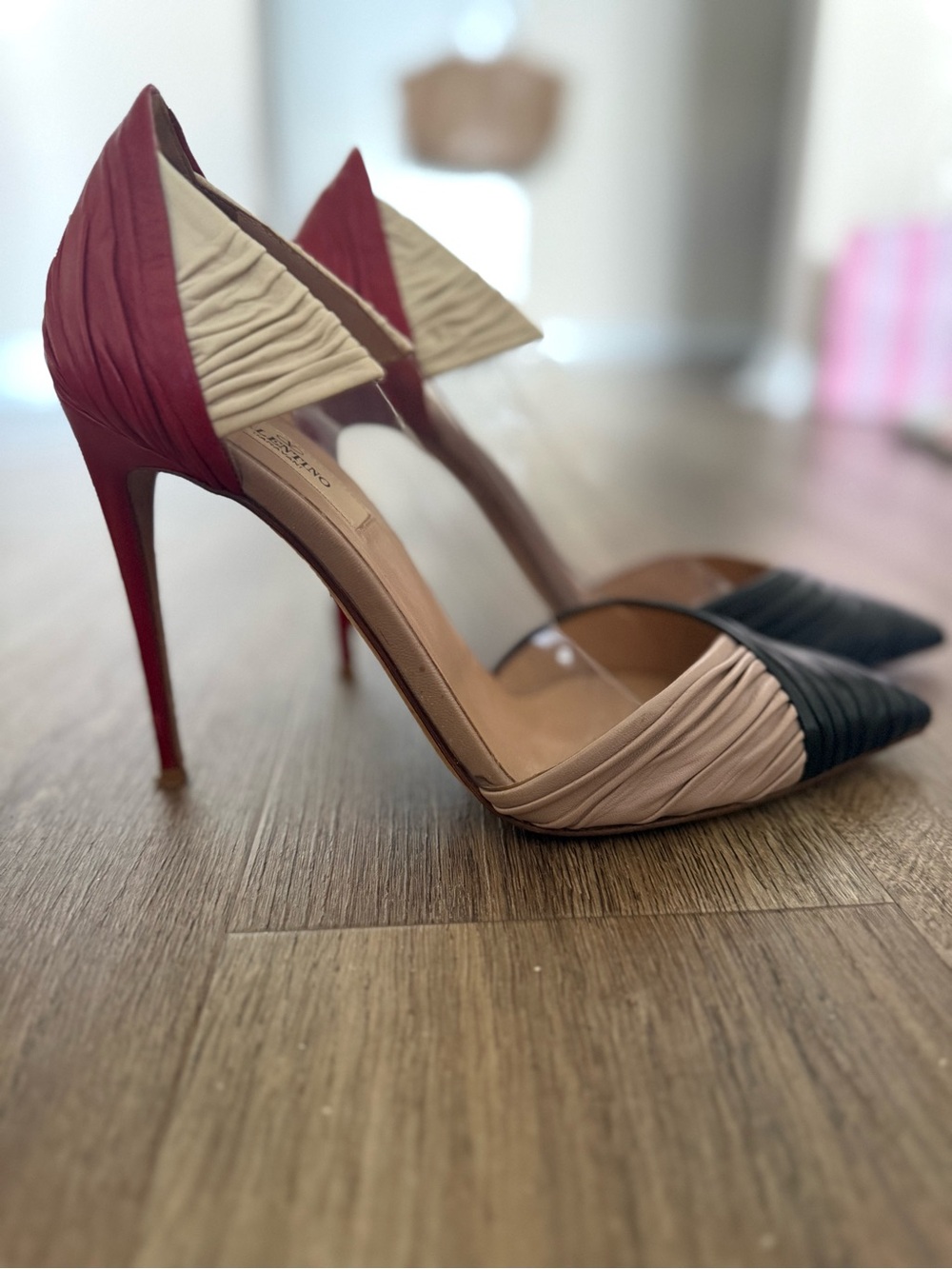EU 39 Authentic Valentino Two-Tone Pointed D'Orsay Heels - Picture 3 of 4